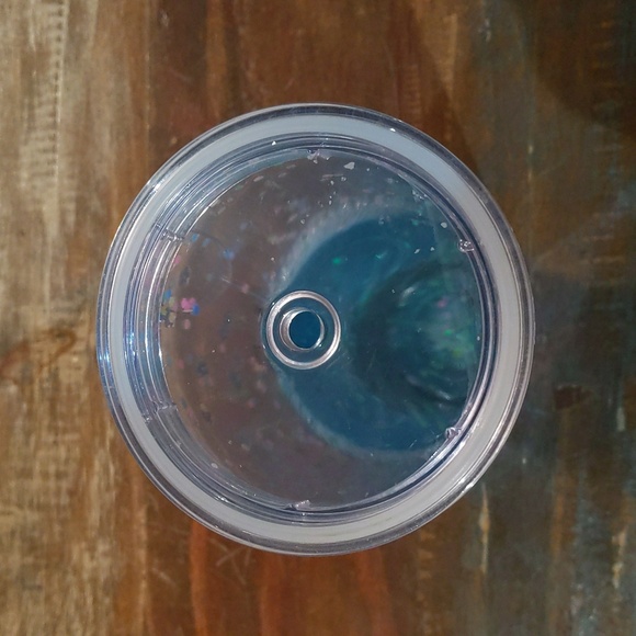 Starbucks Blue Snow Globe Tumbler 24 oz.  Flower/Pastel Confetti - Picture 2 of 5